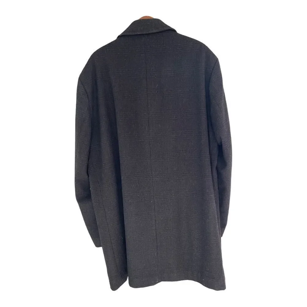 Lauren Ralph Lauren Size 46L Jacket Men's Black Cashmere Wool Overcoat LRL Coat